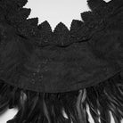 PUNK RAVE Women's Gothic Floral Crochet Feather Cape Black-Red