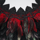PUNK RAVE Women's Gothic Floral Crochet Feather Cape Black-Red