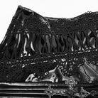 PUNK RAVE Women's Gothic Floral Crochet Lace-up Faux Leather Girdle