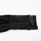 PUNK RAVE Women's Gothic Floral Crochet Plunging Off-shoulder Lantern Sleeved Dress