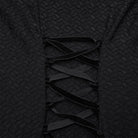 PUNK RAVE Women's Gothic Floral Crochet Plunging Off-shoulder Lantern Sleeved Dress