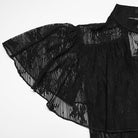 PUNK RAVE Women's Gothic Floral Cutout Lace Shirt