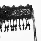 PUNK RAVE Women's Gothic Floral Embroidered Beaded Tassel Necklace