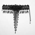PUNK RAVE Women's Gothic Floral Embroidered Beaded Tassel Necklace