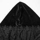 PUNK RAVE Women's Gothic Floral Embroidered Diamante Velvet Cloak Black