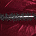 PUNK RAVE Women's Gothic Floral Embroidered Diamante Velvet Cloak Red