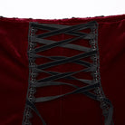 PUNK RAVE Women's Gothic Floral Embroidered Irregular Fishtail Skirt Red