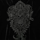 PUNK RAVE Women's Gothic Floral Embroidered Lace Splice Velvet Dress