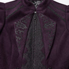 PUNK RAVE Women's Gothic Floral Embroidered Lace-up Jacket Violet