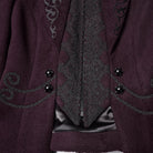 PUNK RAVE Women's Gothic Floral Embroidered Lace-up Jacket Violet