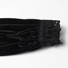 PUNK RAVE Women's Gothic Floral Embroidered Lace-up Puff Sleeved Shirt Black