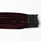 PUNK RAVE Women's Gothic Floral Embroidered Lace-up Puff Sleeved Shirt Red