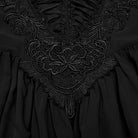 PUNK RAVE Women's Gothic  Floral Embroidered Lace-up Slip Dress