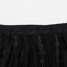 PUNK RAVE Women's Gothic Floral Embroidered Mesh Sheer Skirt Black