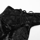 PUNK RAVE Women's Gothic Floral Embroidered Mesh Splice Party Dress Black