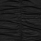 PUNK RAVE Women's Gothic Floral Embroidered Ruched Mesh Shirt