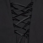 PUNK RAVE Women's Gothic Floral Embroidered Ruffled Stand Collar Shirt