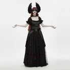 PUNK RAVE Women's Gothic Floral Feather Wing Headwear