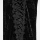 PUNK RAVE Women's Gothic Floral Jacquard Embroidered Velvet Leggings Black