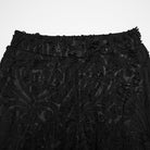 PUNK RAVE Women's Gothic Floral Jacquard Flared Pants