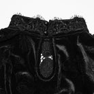 PUNK RAVE Women's Gothic Floral Jacquard Lace Long Sleeve Velvet Top Black