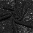 PUNK RAVE Women's Gothic Floral Lace Drawstring Ruched Flared Pants