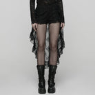 PUNK RAVE Women's Gothic Floral Lace Splice Shorts