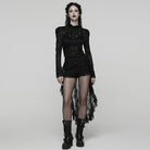 PUNK RAVE Women's Gothic Floral Lace Splice Shorts