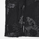 PUNK RAVE Women's Gothic Floral Mesh Leggings