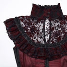 PUNK RAVE Women's Gothic Floral Printed Lace-up Prom Dress