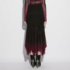 PUNK RAVE Women's Gothic Gradient Irregular Fishtail Skirt