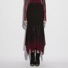 PUNK RAVE Women's Gothic Gradient Irregular Fishtail Skirt