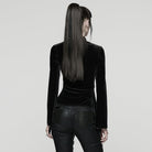 PUNK RAVE Women's Gothic Heart Embroideried Long Sleeved Top