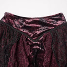 PUNK RAVE Women's Gothic High-low Hem Lace Skirt Red