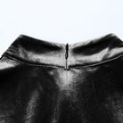 PUNK RAVE Women's Gothic High-Neck Fur Cuff Velvet Dress Black