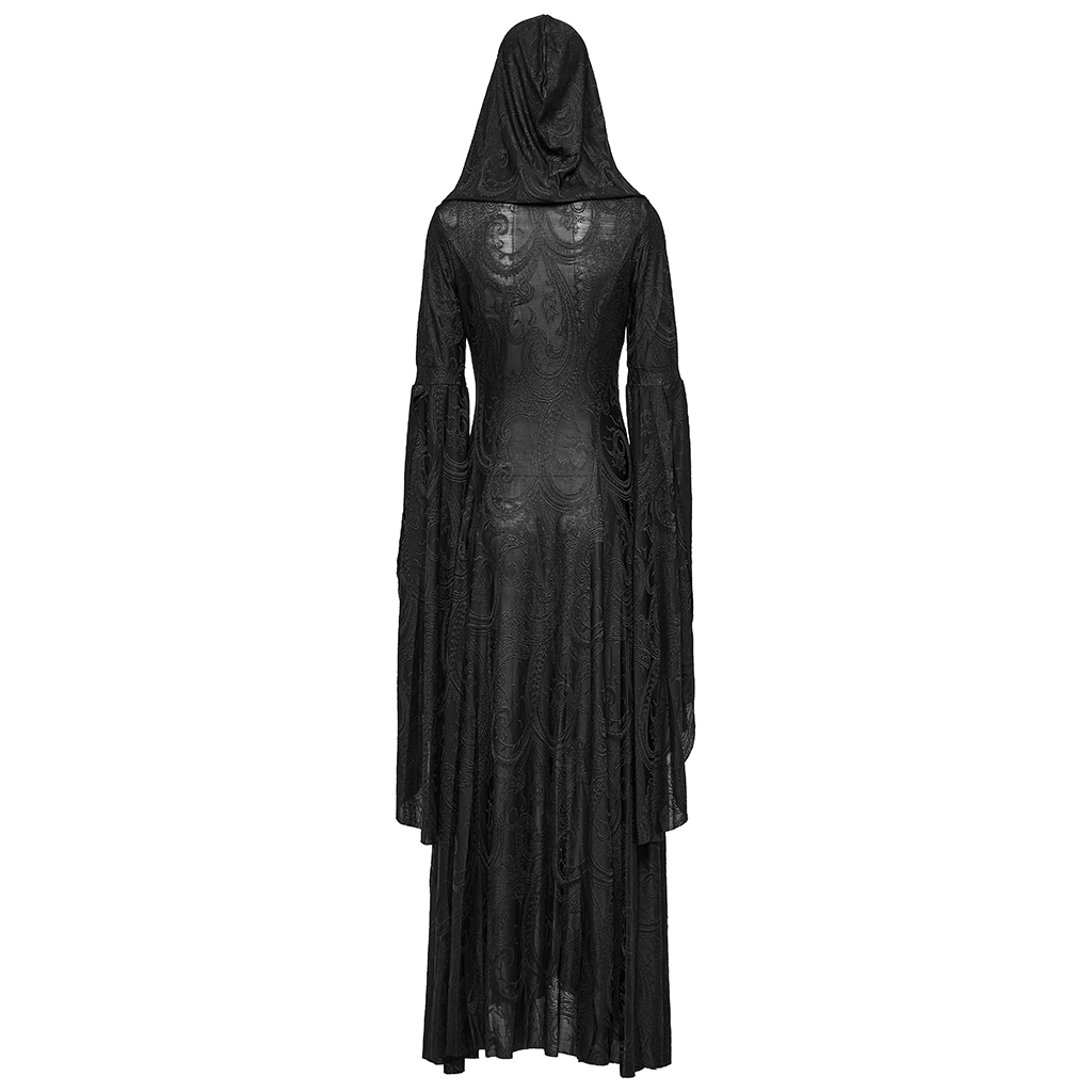 PUNK RAVE Women's Gothic Hooded Witch Maxidress Halloween Priestess Dress