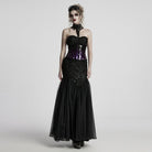 PUNK RAVE Women's Gothic Irregular Crystal Cross Headwear Black