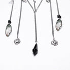 PUNK RAVE Women's Gothic Irregular Crystal Cross Headwear Black