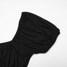 PUNK RAVE Women's Gothic Irregular Floral Lace Splice Ruched Top