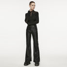 PUNK RAVE Women's Gothic Irregular Mesh Splice Shirt