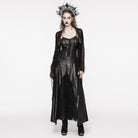 PUNK RAVE Women's Gothic Irregular Twining Layered Slip Dress