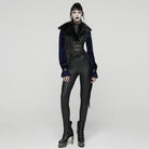 PUNK RAVE Women's Gothic Jacquard Buckle-up Swallow-tailed Vest