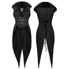 PUNK RAVE Women's Gothic Jacquard Buckle-up Swallow-tailed Vest