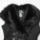 PUNK RAVE Women's Gothic Jacquard Buckle-up Swallow-tailed Vest