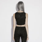 PUNK RAVE Women's Gothic Jacquard Irregular Plunging Vest