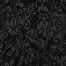 PUNK RAVE Women's Gothic Jacquard Lace-up Faux Fur Trim Long Jacket Black