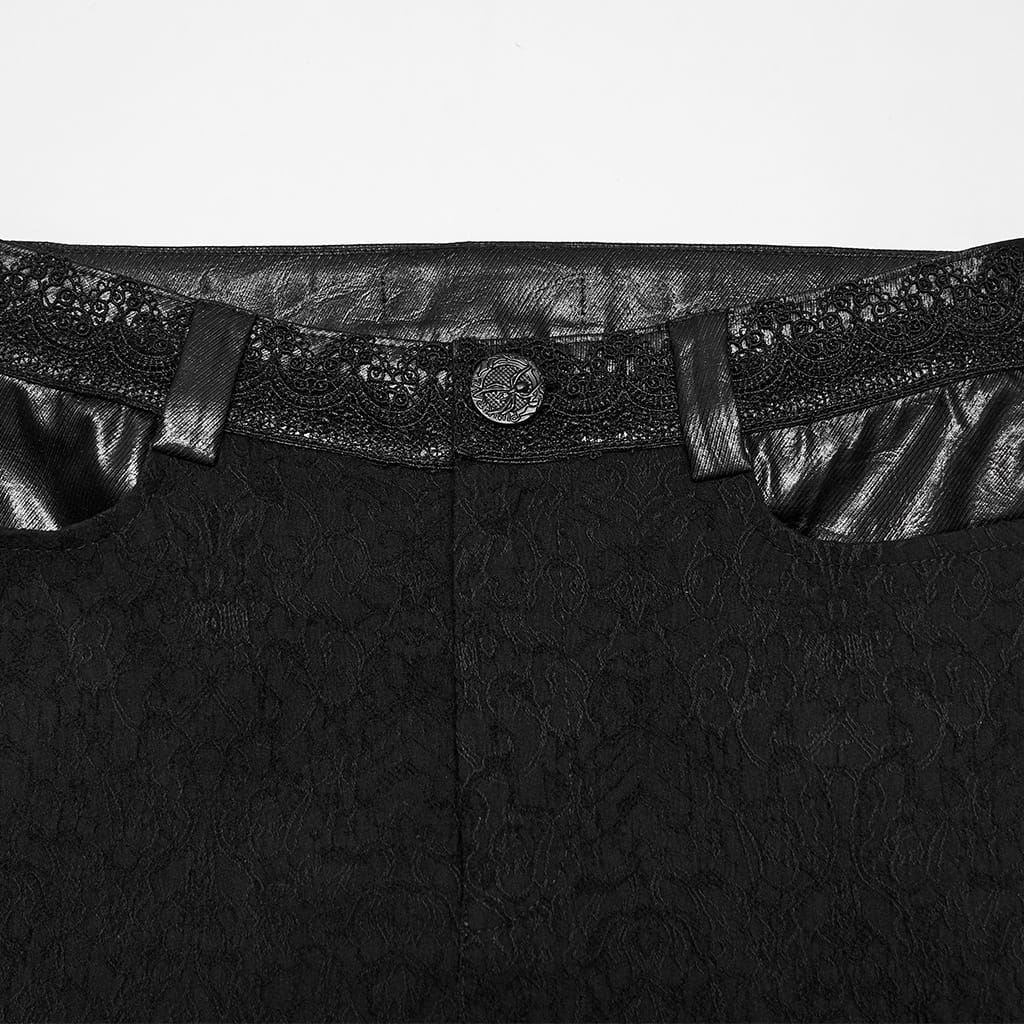 PUNK RAVE Women's Gothic Jacquard Skinny Pants