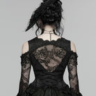 PUNK RAVE Women's Gothic Jacquard Tassels Underbust Corset Black