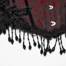 PUNK RAVE Women's Gothic Jacquard Tassels Underbust Corset Black-Red