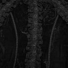 PUNK RAVE Women's Gothic Lace Cutout Rose Printed Velvet Short Sleeved Top